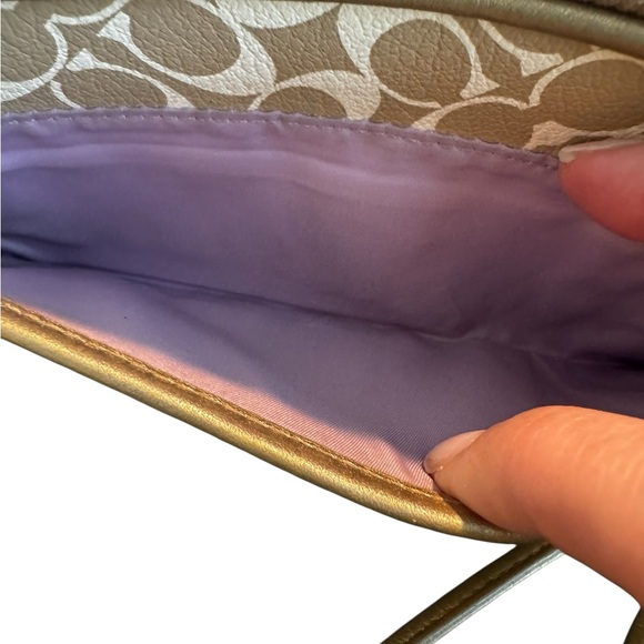 COACH Signature Zip Around Wristlet Wallet - Picture 5 of 14